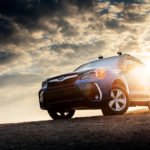 subaru forester against the sunset