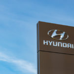 hyundai logo on building