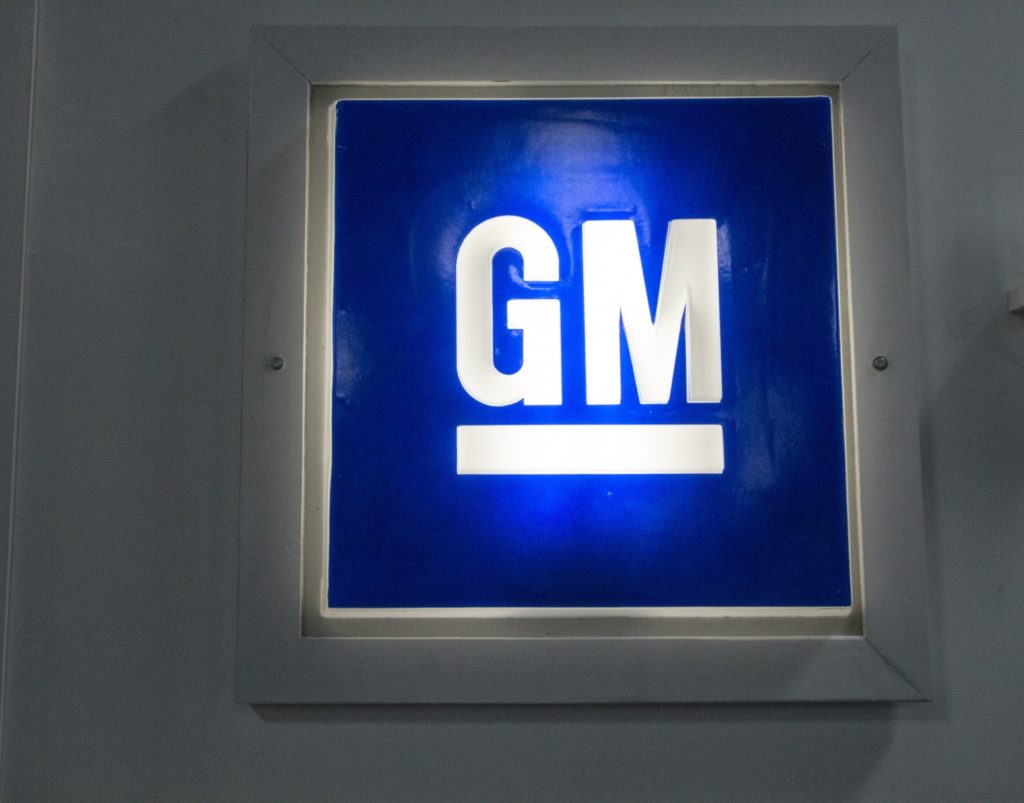 gm logo on wall