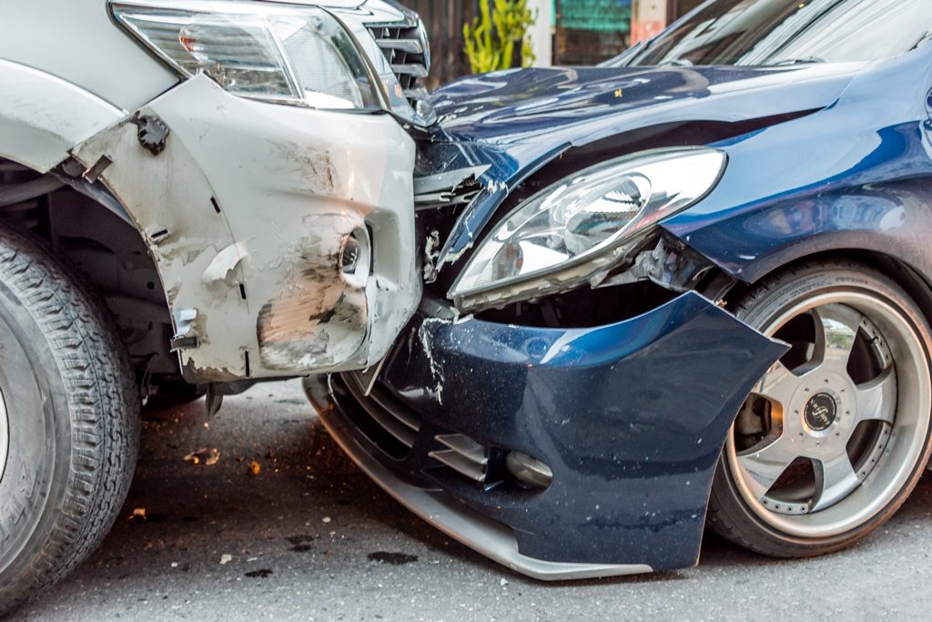 head-on collision car accident