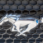 ford mustang logo on car grille