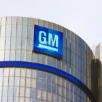 general motors logo on building