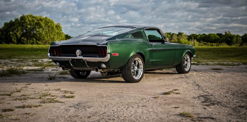 Dark green 1968 Mustang Fastback GT start of Bullitt