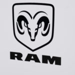 closeup of dodge ram logo