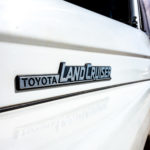 closeup of toyota land cruiser emblem