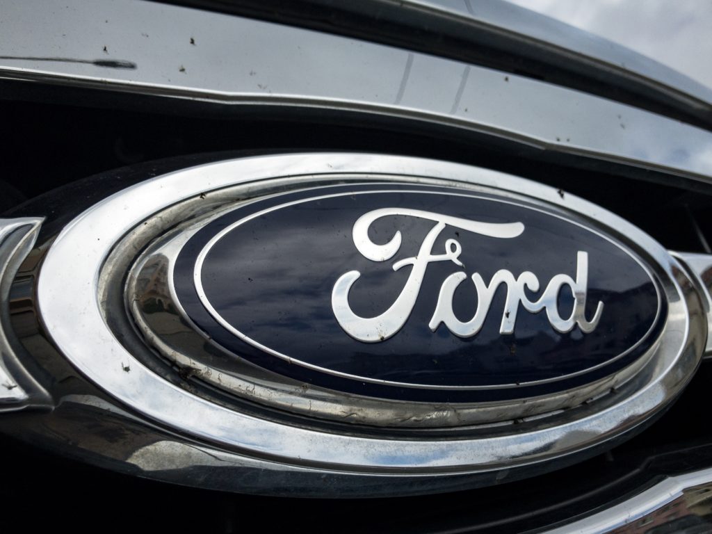 ford logo on truck grille