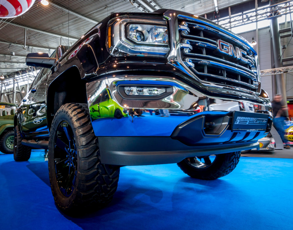 gmc sierra on display