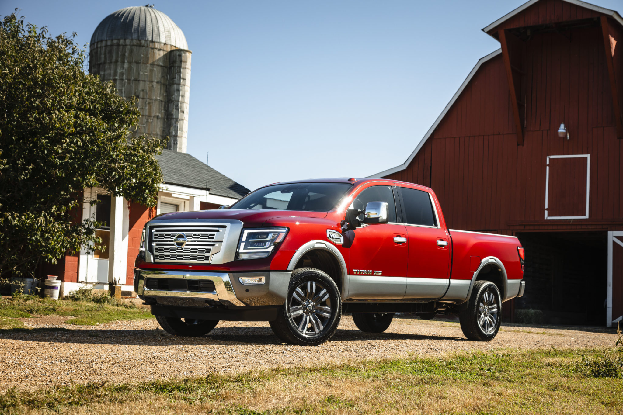 2020 nissan titan parked outside