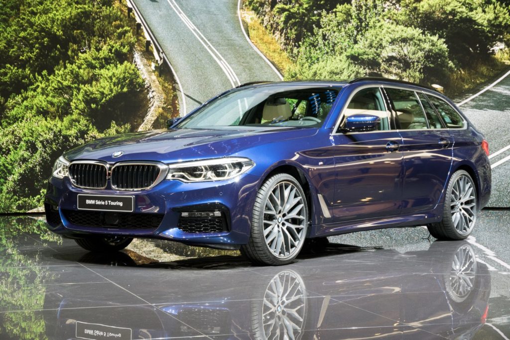 BMW Wagon on display in car showroom