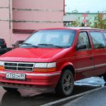 dodge caravan parked outside