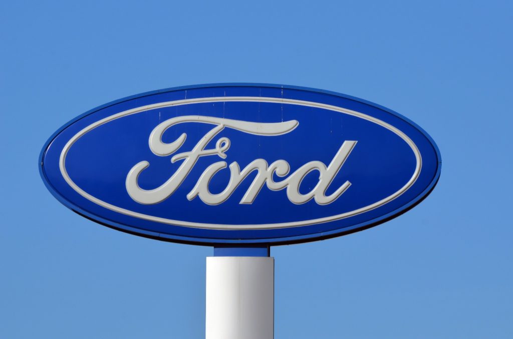 ford logo against blue sky