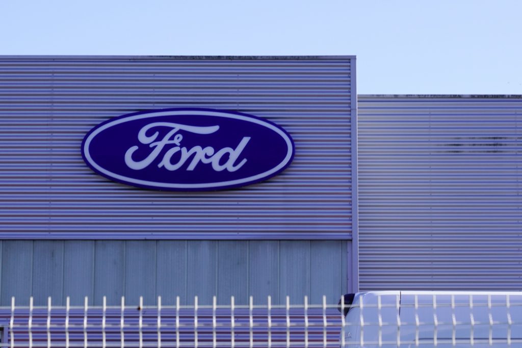 Ford logo on dealership building