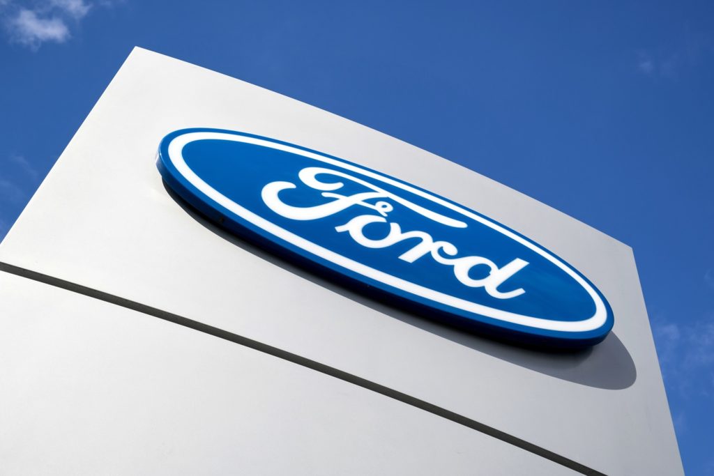 ford logo on dealership building