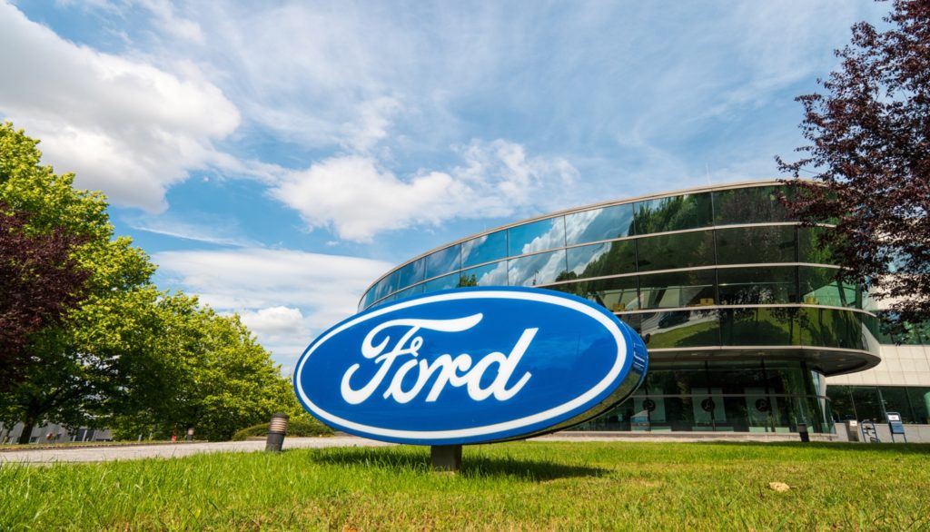 Blue Oval logo outside Ford office