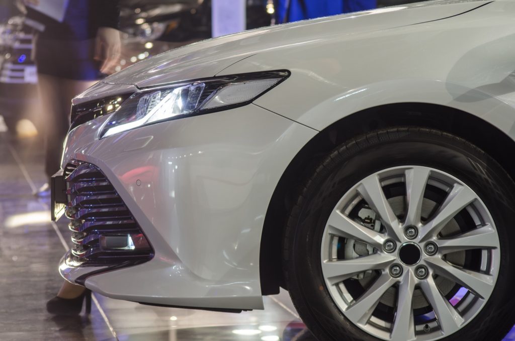 Front wheels of Toyota Camry