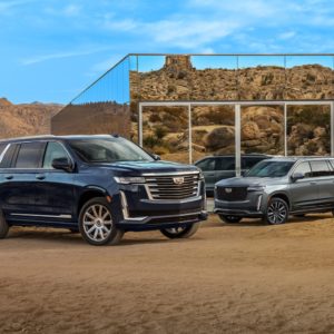 2021 cadillac escalade esv parked outside