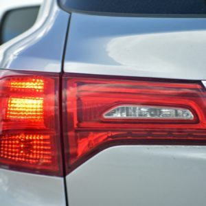 closeup of car backup light