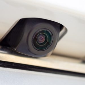 closeup of cars backup camera