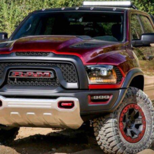 ram rebel trx parked outside