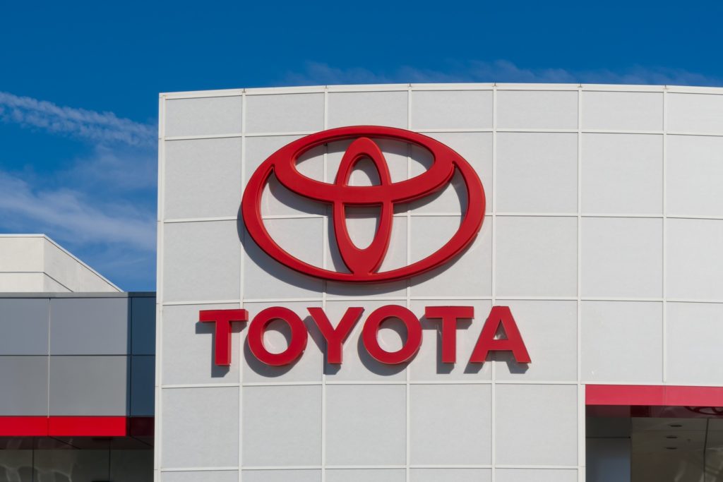 toyota logo on office building