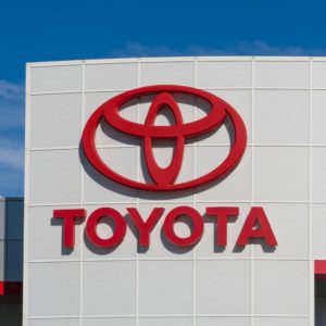 toyota logo on office building