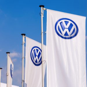 volkswagen logo on banners