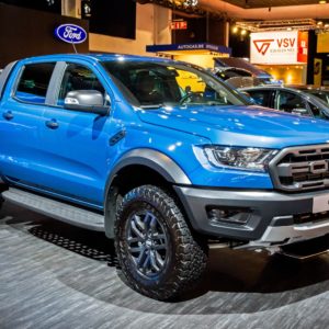 ford ranger displayed in car show