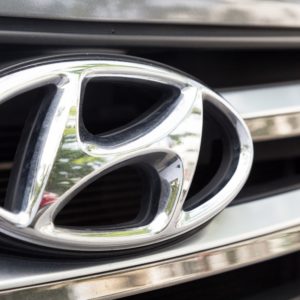 hyundai chrome logo on truck grille