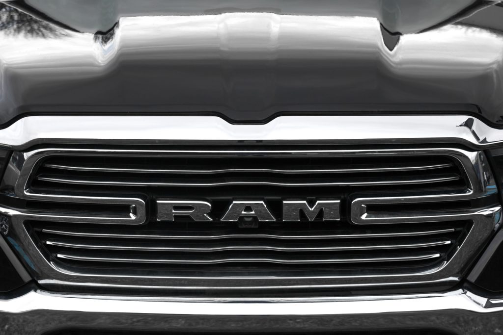 Ram logo on truck grille