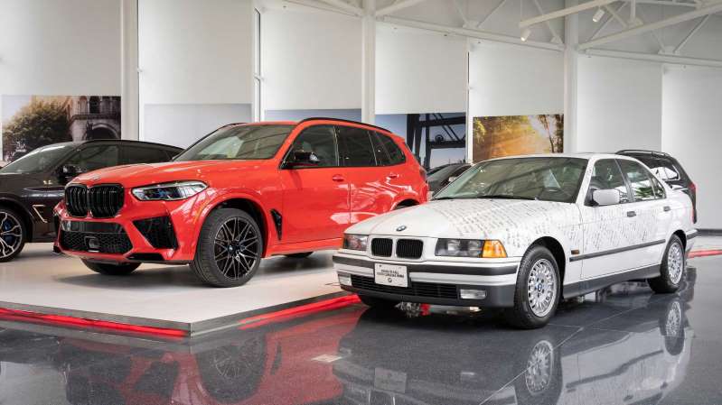 BMW X5 M Competition displayed in factory