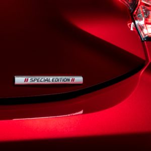 closeup of 2021 toyota corolla hatchback special edition emblem