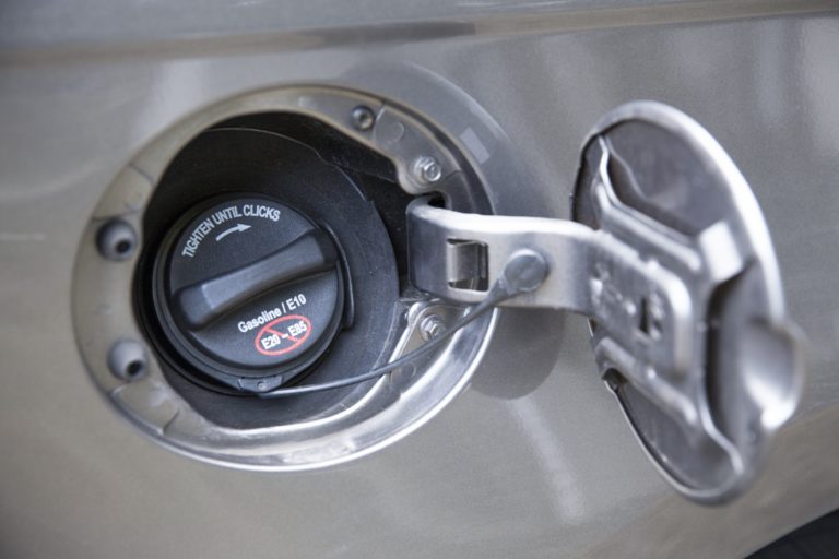 closeup of car fuel cap