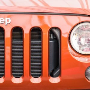 closeup of jeep iconic grille