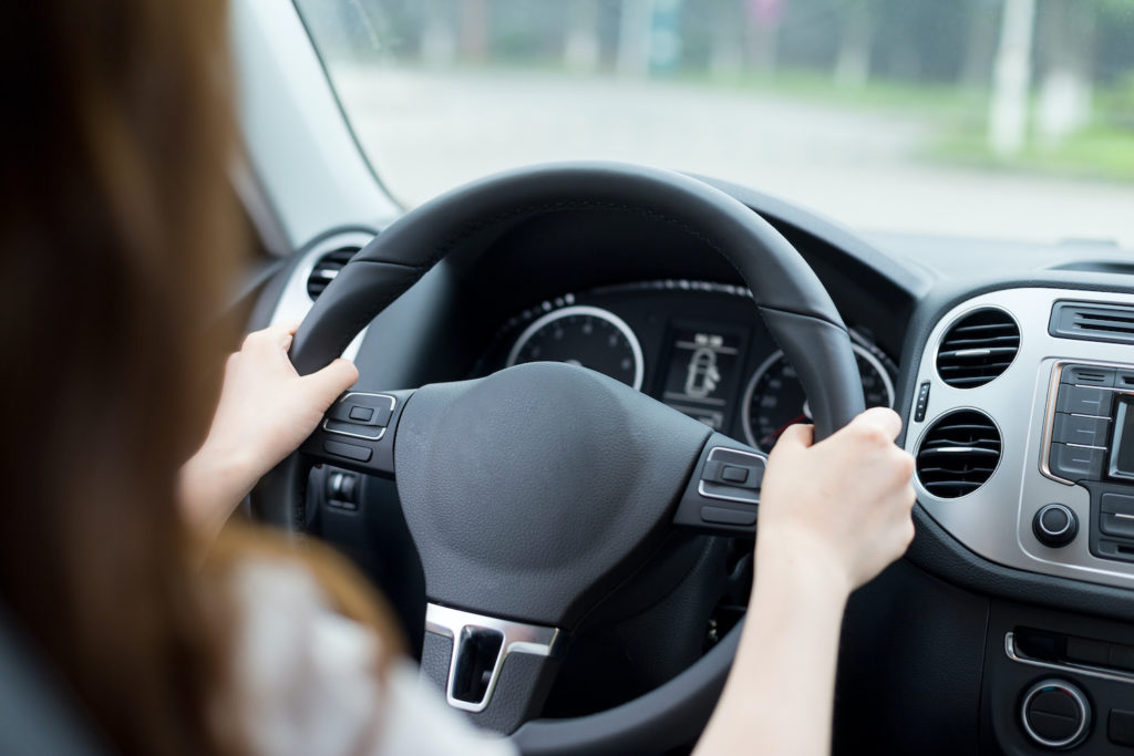 woman driving a car