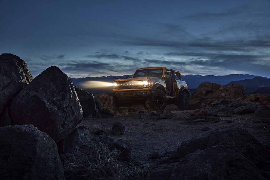 2021 ford bronco in the mountains