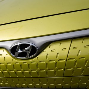 hyundai logo on olive green car