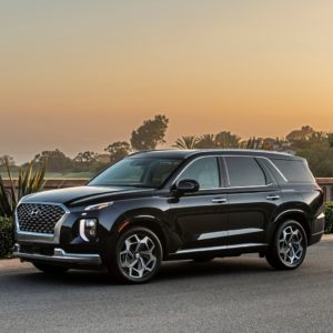 hyundai palisade againts the sunset