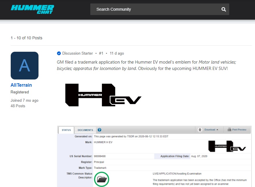 Leaked hummer ev logo on hummer forum