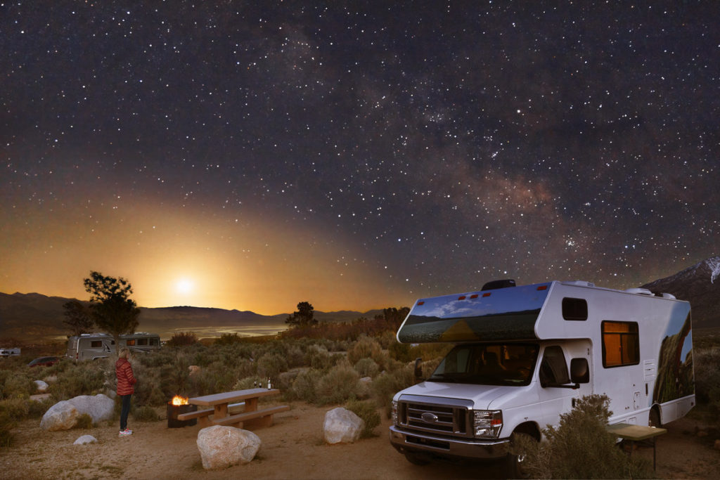 rv camper at national park