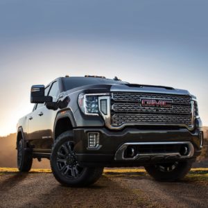 2021 gmc sierra hd black diamond edition parked outside