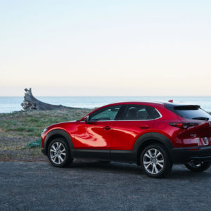 2021 mazda cx 30 parked by the ocean