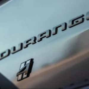 closeup of 2021 dodge durango logo