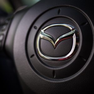 mazda logo on steering wheel