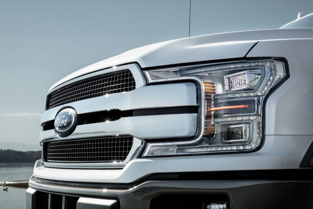 closeup of fascia of new ford f 150