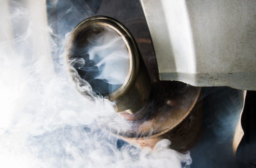 exhaust gases come out from exhaust system