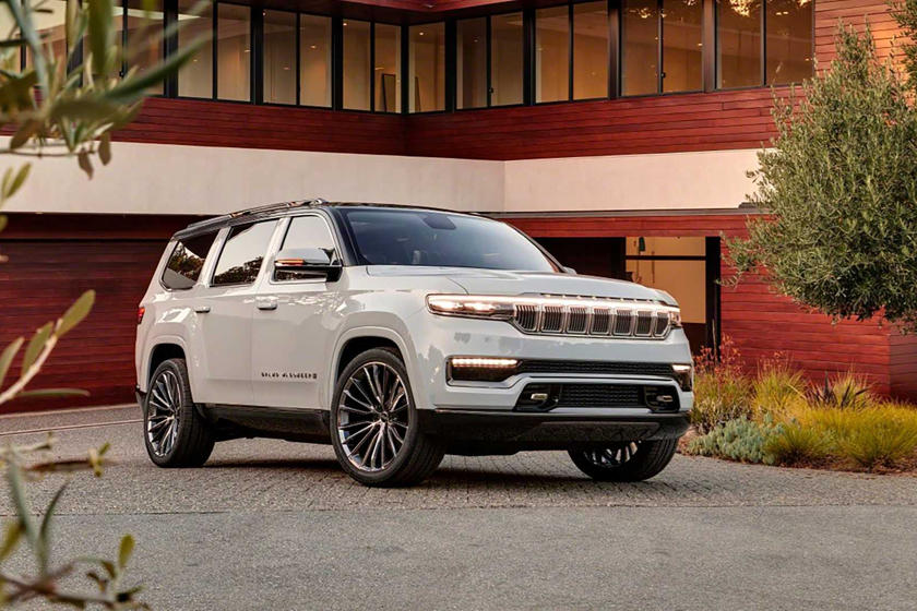 jeep grand wagoneer concept parked outside