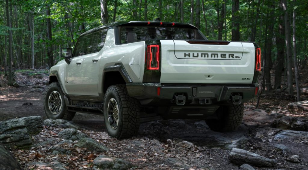 rear shot of hummer ev