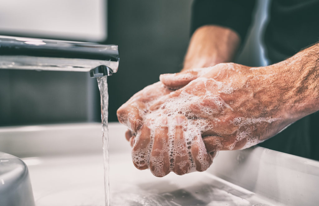 washing hands