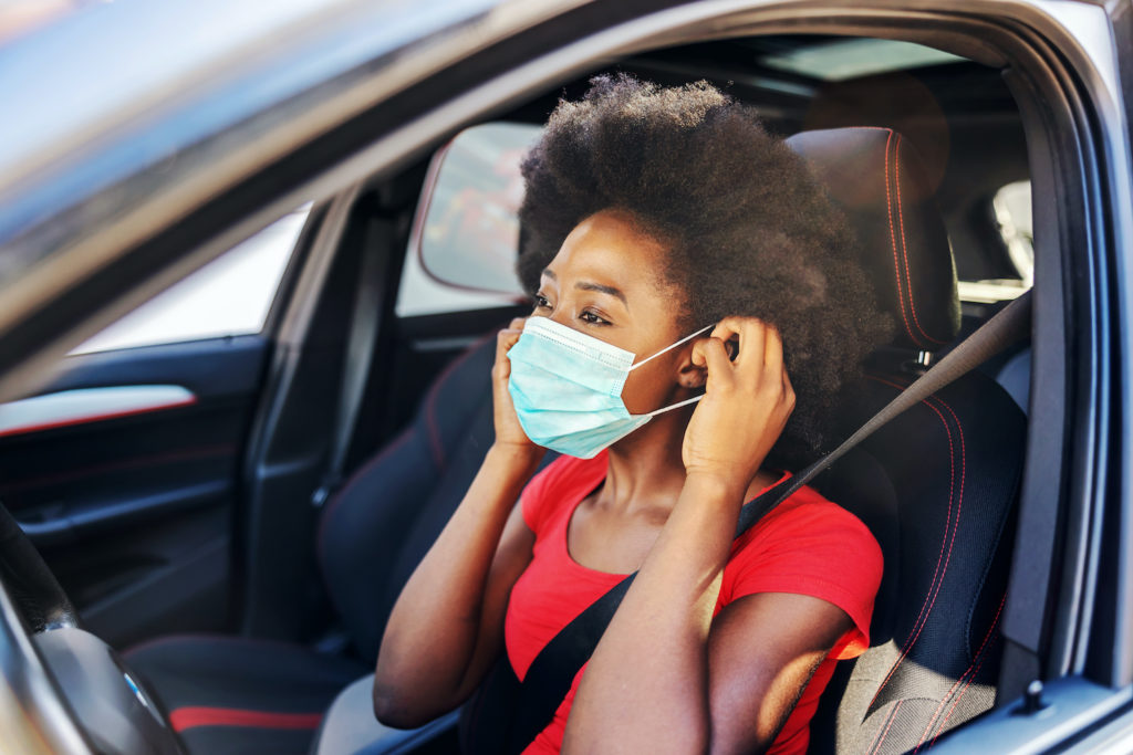 wearing a mask while driving