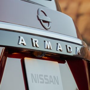 closeup of 2021 nissan armada emblem